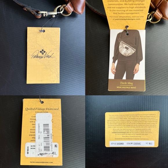 PATRICIA NASH TINCHI BELT BAG CROSSBODY LEATHER TAGS INTACT BRUSHED BRASS - Picture 3 of 15